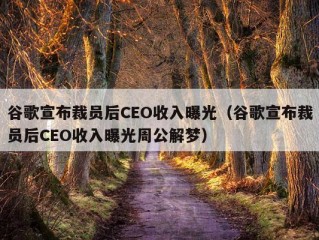 谷歌宣布裁员后CEO收入曝光（谷歌宣布裁员后CEO收入曝光周公解梦）