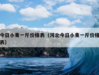 今日小麦一斤价格表（河北今日小麦一斤价格表）