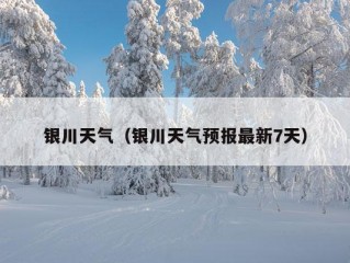 银川天气（银川天气预报最新7天）