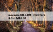 maxmara是什么品牌（maxmara是什么品牌价位）