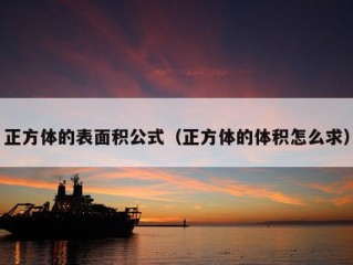 正方体的表面积公式（正方体的体积怎么求）