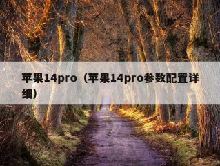 苹果14pro（苹果14pro参数配置详细）