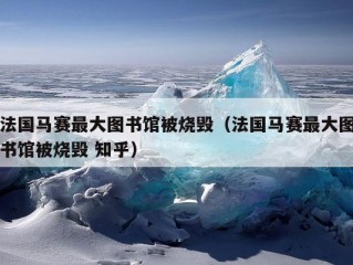 法国马赛最大图书馆被烧毁（法国马赛最大图书馆被烧毁 知乎）