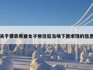 关于猥亵男被女子揪住后当场下跪求饶的信息