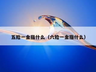 五险一金指什么（六险一金指什么）