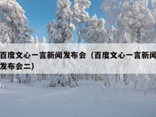 百度文心一言新闻发布会（百度文心一言新闻发布会二）