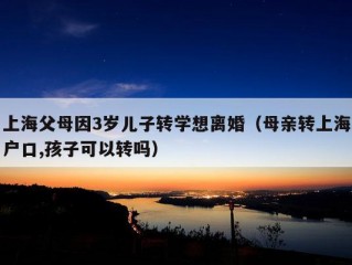 上海父母因3岁儿子转学想离婚（母亲转上海户口,孩子可以转吗）