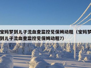 宝妈梦到儿子流血查监控见保姆动粗（宝妈梦到儿子流血查监控见保姆动粗7）