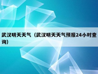 武汉明天天气（武汉明天天气预报24小时查询）