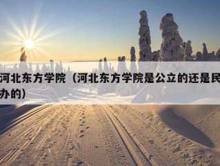 河北东方学院（河北东方学院是公立的还是民办的）