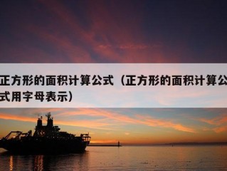 正方形的面积计算公式（正方形的面积计算公式用字母表示）