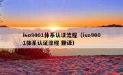 iso9001体系认证流程（iso9001体系认证流程 翻译）