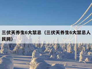 三伏天养生6大禁忌（三伏天养生6大禁忌人民网）