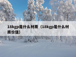 18kgp是什么材质（18kgp是什么材质价值）