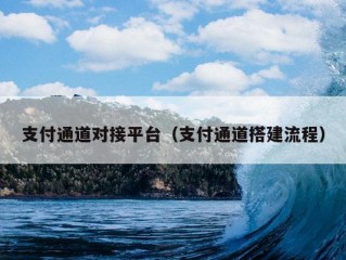 支付通道对接平台（支付通道搭建流程）