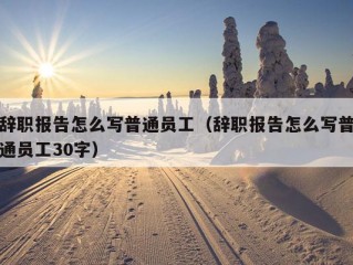 辞职报告怎么写普通员工（辞职报告怎么写普通员工30字）