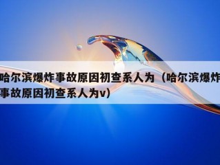 哈尔滨爆炸事故原因初查系人为（哈尔滨爆炸事故原因初查系人为v）