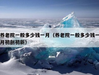 养老院一般多少钱一月（养老院一般多少钱一月初剖初新）