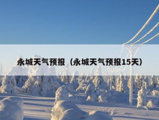 永城天气预报（永城天气预报15天）