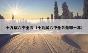 十九届六中全会（十九届六中全会是哪一年）