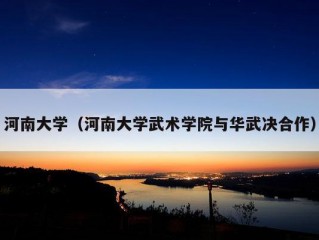 河南大学（河南大学武术学院与华武决合作）