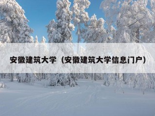 安徽建筑大学（安徽建筑大学信息门户）