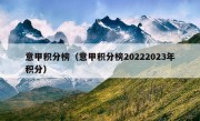 意甲积分榜（意甲积分榜20222023年积分）