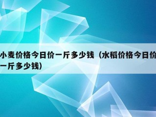 小麦价格今日价一斤多少钱（水稻价格今日价一斤多少钱）