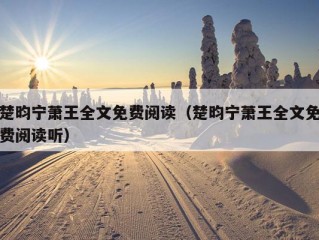 楚昀宁萧王全文免费阅读（楚昀宁萧王全文免费阅读听）