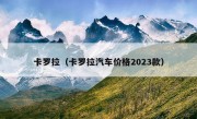 卡罗拉（卡罗拉汽车价格2023款）