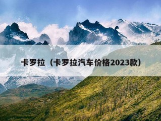 卡罗拉（卡罗拉汽车价格2023款）