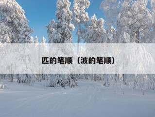 匹的笔顺（波的笔顺）