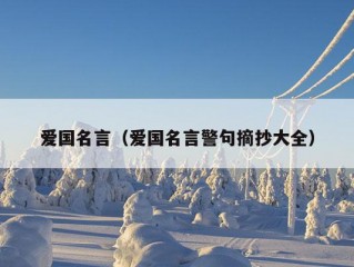 爱国名言（爱国名言警句摘抄大全）