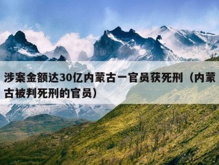 涉案金额达30亿内蒙古一官员获死刑（内蒙古被判死刑的官员）