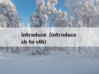 introduce（introduce sb to sth）