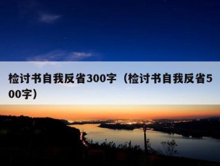 检讨书自我反省300字（检讨书自我反省500字）