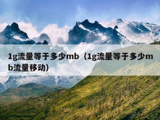 1g流量等于多少mb（1g流量等于多少mb流量移动）