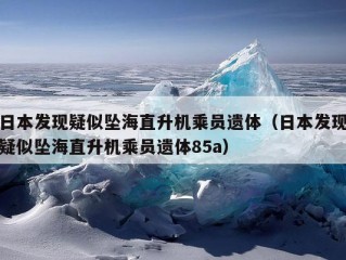 日本发现疑似坠海直升机乘员遗体（日本发现疑似坠海直升机乘员遗体85a）