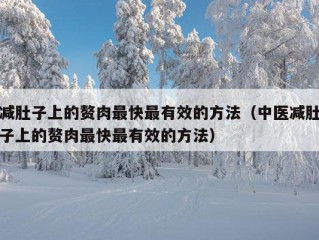 减肚子上的赘肉最快最有效的方法（中医减肚子上的赘肉最快最有效的方法）