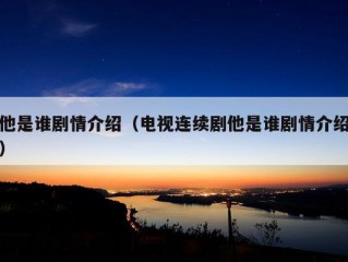 他是谁剧情介绍（电视连续剧他是谁剧情介绍）