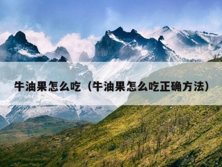 牛油果怎么吃（牛油果怎么吃正确方法）