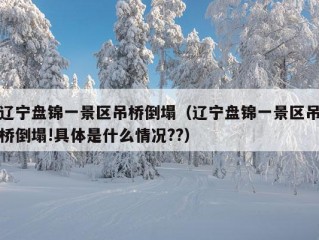 辽宁盘锦一景区吊桥倒塌（辽宁盘锦一景区吊桥倒塌!具体是什么情况??）