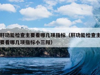 肝功能检查主要看哪几项指标（肝功能检查主要看哪几项指标小三阳）