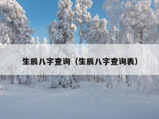 生辰八字查询（生辰八字查询表）