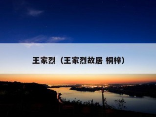 王家烈（王家烈故居 桐梓）