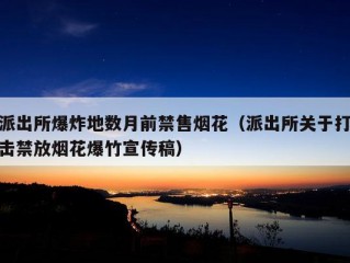 派出所爆炸地数月前禁售烟花（派出所关于打击禁放烟花爆竹宣传稿）