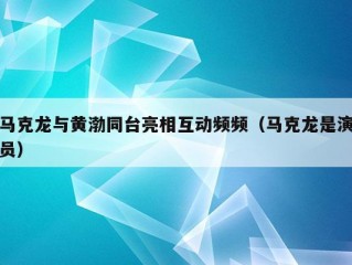 马克龙与黄渤同台亮相互动频频（马克龙是演员）