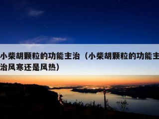 小柴胡颗粒的功能主治（小柴胡颗粒的功能主治风寒还是风热）