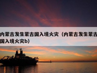 内蒙古发生蒙古国入境火灾（内蒙古发生蒙古国入境火灾b）