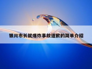 银川市长就爆炸事故道歉的简单介绍